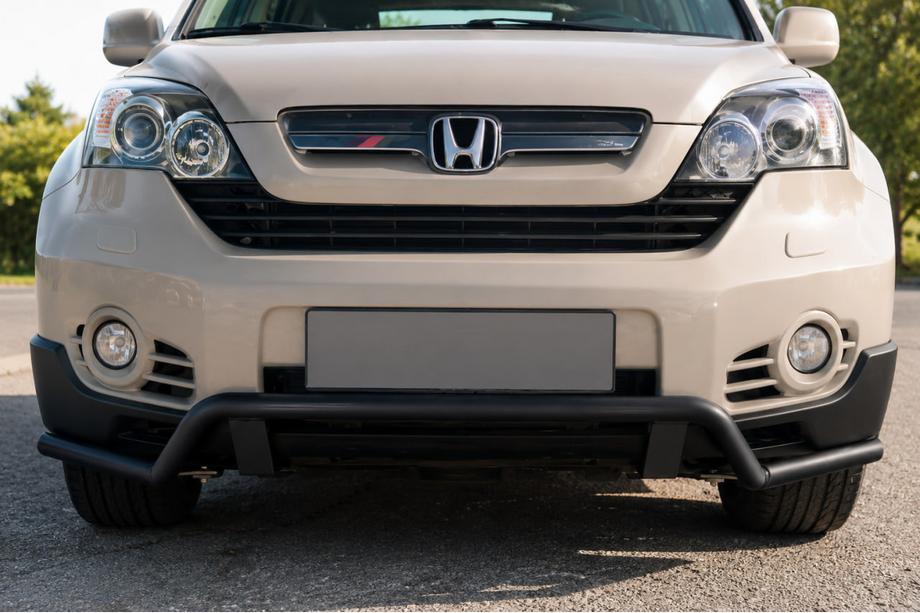 Honda CRV 2007-2011 гг. Передняя защита ST016 Black (нерж. сталь) Фото 1