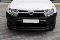 Dacia Duster 2008-2018 гг. Передняя защита ST017 Black (нерж. сталь) фото 3