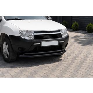 Передняя защита ST017 Black (нерж. сталь) Dacia Duster 2008-2018 гг. фото 1
