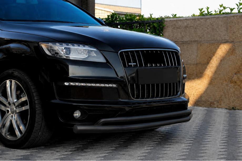 Audi Q7 2005-2015 гг. Передняя защита ST017 Black (нерж. сталь) Фото 3