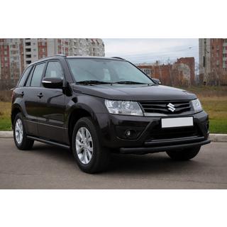 Передняя двойная дуга 60/42мм Black (нерж.) Suzuki Grand Vitara 2005-2017 гг. фото 3