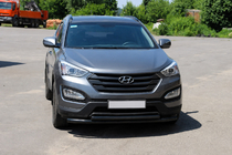 Hyundai Santa Fe 3 2012-2018 гг. Передняя дуга защиты ST014 Black (нержавеющая сталь) фото 3