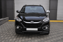 Hyundai IX-35 2010-2015 гг. Передняя дуга ST014-1 Black (нерж. сталь) фото 2