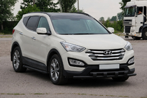 Hyundai Santa Fe 3 2012-2018 гг. Передняя дуга ST015 Black (нерж.) фото 3