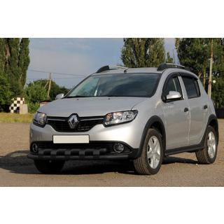 Передняя дуга ST015 Black (нерж.) Renault Sandero 2013-2022 гг. фото 1