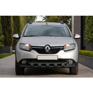 Передняя дуга ST015 Black (нерж.) Renault Sandero 2013-2022 гг. фото 2