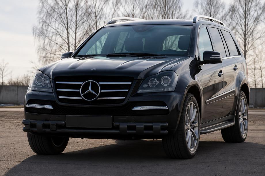 Mercedes GL class X164 2006-2012 гг. Передняя дуга ST015 Black (нерж.) Image