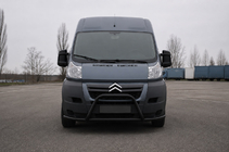 Fiat Ducato 2006-2025 гг. Передняя дуга ST019 Black (нерж.) фото 1