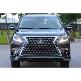 Хромированные защитные накладки на передний бампер (2013-2023, 3 шт.) Lexus GX460 2009-2023 гг. фото 1