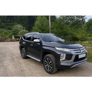 Интегрированные рейлинги серые OEM (2019-, Алюминий) Mitsubishi Pajero Sport 2015- гг. фото 2