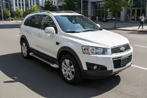 Chevrolet Captiva 2006-2019 гг. Боковые Подножки Allmond White (2 шт., Алюминий) фото 1