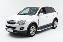 Opel Antara 2006-2017 гг. Боковые Подножки Allmond White (2 шт., Алюминий) фото 1
