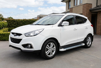 Hyundai IX-35 2010-2015 гг. Боковые Подножки Allmond White (2 шт., Алюминий) фото 1