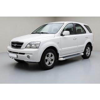 Боковые Подножки Allmond White (2 шт., Алюминий) Kia Sorento I BL 2002-2009 гг. фото 1