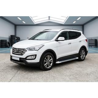 Боковые Подножки Allmond White (2 шт., Алюминий) Hyundai Santa Fe 3 2012-2018 гг. фото 1