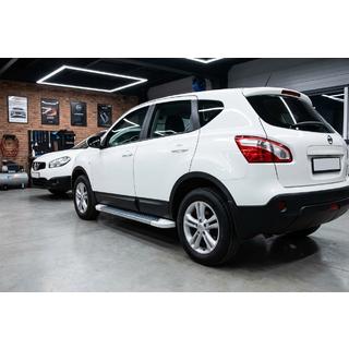 Боковые Подножки Allmond White (2 шт., Алюминий) Nissan Qashqai 2007-2010 гг. фото 1