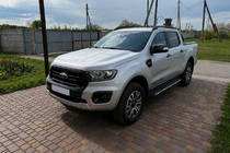 Ford Ranger 2011–2022 гг. Черные рейлинги на крышу OEM (ABS-пластик, установка на клей) фото 1
