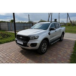 Черные рейлинги на крышу OEM (ABS-пластик, установка на клей) Ford Ranger 2011–2022 гг. фото 1