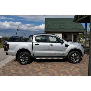 Черные рейлинги на крышу OEM (ABS-пластик, установка на клей) Ford Ranger 2011–2022 гг. фото 2