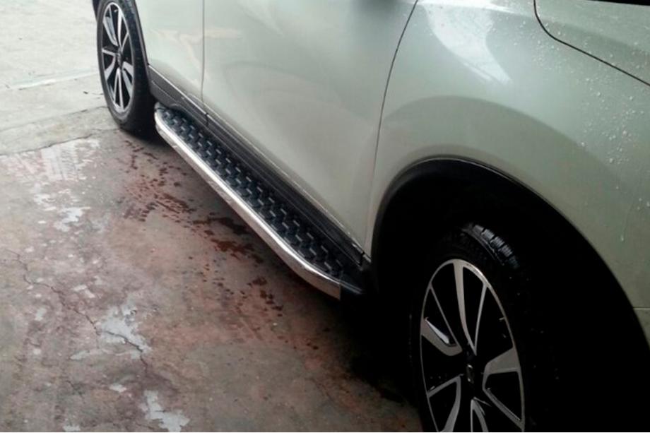 Nissan Qashqai 2007-2010 гг. Боковые Подножки BlackLine (2 шт, Алюминий) Image