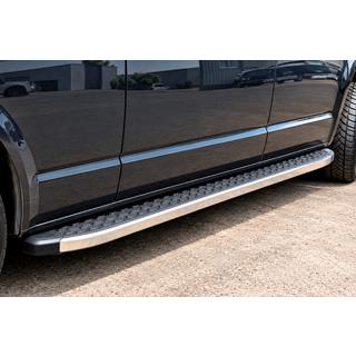 Боковые Подножки BlackLine (2 шт, Алюминий) Volkswagen T5 Transporter 2003-2010 гг. фото 1