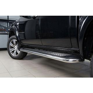 Боковые Подножки Maydos V2 (2 шт., нержавейка) Mazda BT-50 2007-2012 гг. фото 1