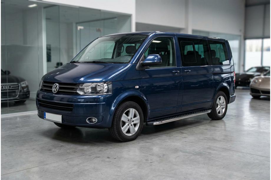 Volkswagen T5 2010-2015 гг. Боковые Подножки BlackLine (2 шт, Алюминий) Длинная База Фото 2