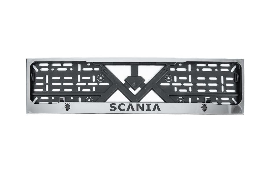 Scania Рамка Номерного Знака Хром (1 шт, Нержавеющая Сталь) Фото 1