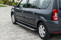 Dacia Logan MCV 2004-2014 гг. Боковые Подножки BlackLine (2 шт, Алюминий) фото 1