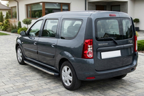 Dacia Logan MCV 2004-2014 гг. Боковые Подножки BlackLine (2 шт, Алюминий) фото 3