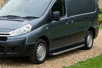 Fiat Scudo 2007-2015 гг. Боковые Подножки BlackLine (2 шт, Алюминий) фото 1