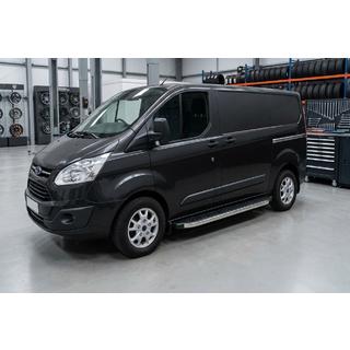 Боковые Подножки BlackLine (2 шт, Алюминий) Ford Custom 2013-2022 гг. фото 1