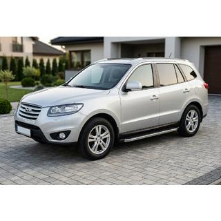Боковые Подножки BlackLine (2 шт, Алюминий) Hyundai Santa Fe 2 2006-2012 гг. фото 1