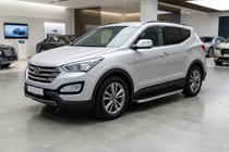Hyundai Santa Fe 3 2012-2018 гг. Боковые Подножки BlackLine (2 шт, Алюминий) фото 1