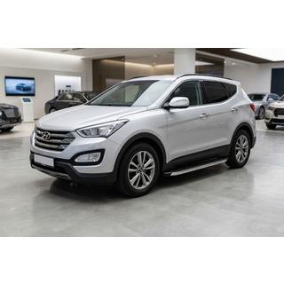 Боковые Подножки BlackLine (2 шт, Алюминий) Hyundai Santa Fe 3 2012-2018 гг. фото 1