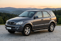 Kia Sorento I BL 2002-2009 гг. Боковые Подножки BlackLine (2 шт, Алюминий) фото 1