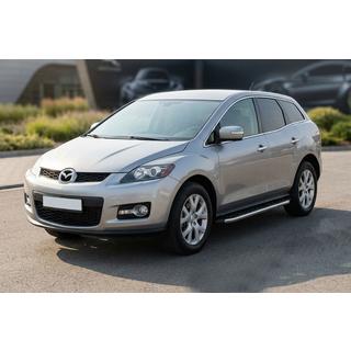 Боковые Подножки BlackLine (2 шт, Алюминий) Mazda CX-7 2006-2012 гг. фото 1