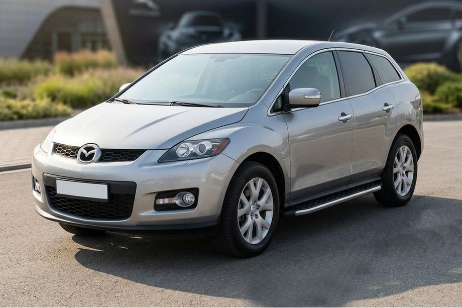 Mazda CX-7 2006-2012 гг. Боковые Подножки BlackLine (2 шт, Алюминий) Image