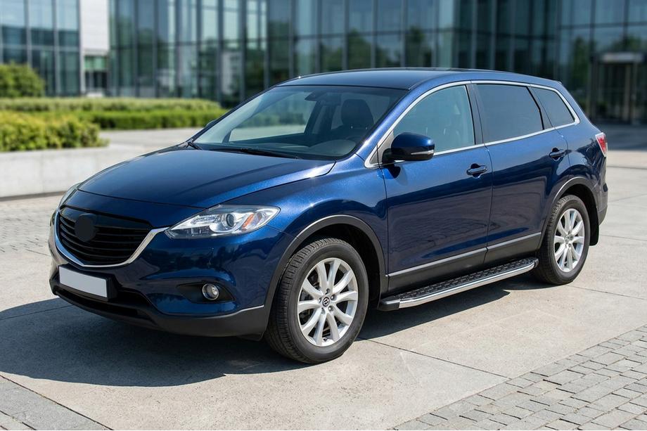 Mazda CX-9 2007-2016 гг. Боковые Подножки BlackLine (2 шт, Алюминий) Image