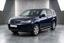 Mitsubishi Outlander 2006-2012 гг. Боковые Подножки BlackLine (2 шт, Алюминий) фото 1
