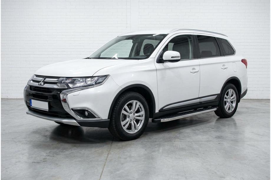 Mitsubishi Outlander 2012-2021 гг. Боковые Подножки BlackLine (2 шт, Алюминий) Фото 1