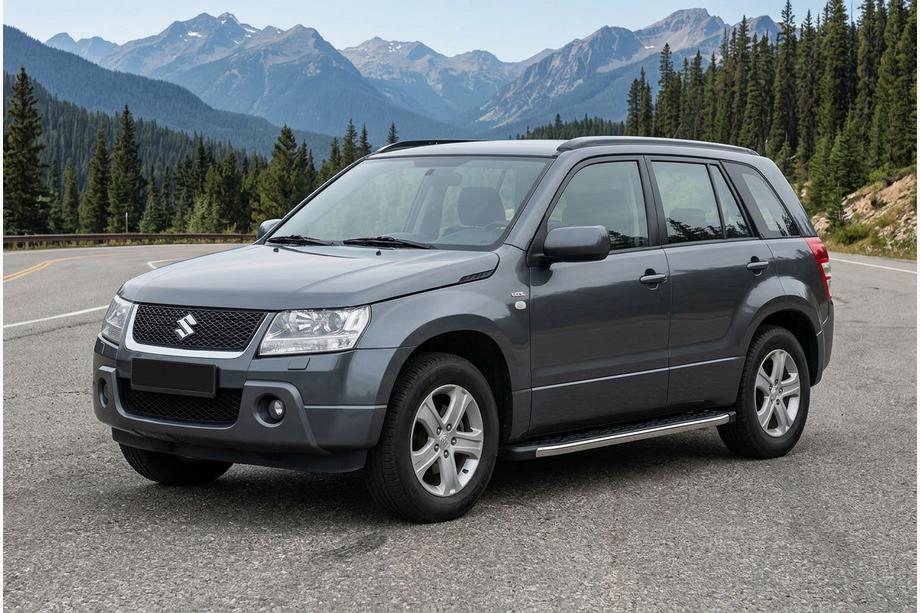 Suzuki Grand Vitara 2005-2017 гг. Боковые Подножки BlackLine (2 шт, Алюминий) Image