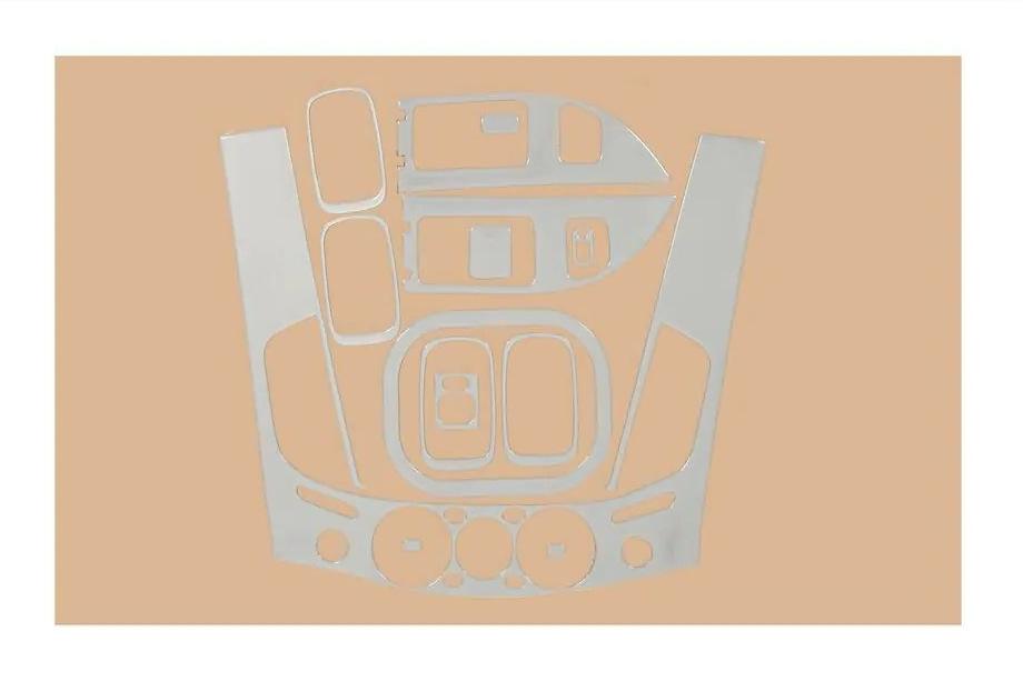 Mitsubishi L200 2006-2015 гг. Накладки на приборную панель V2 (13 деталей) Алюминий Image