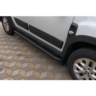 Боковые пороги Premium (2 шт., нерж.) Black Dacia Duster 2018-2024 гг. фото 2