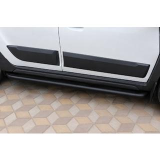 Боковые пороги Premium (2 шт., нерж.) Black Dacia Duster 2018-2024 гг. фото 1