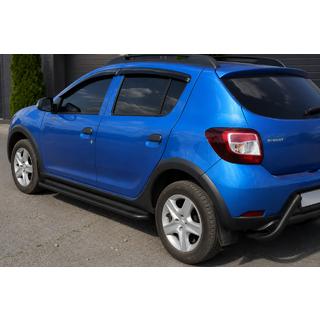 Боковые пороги KB001 (нерж. сталь) Black Dacia Sandero 2013-2020 гг. фото 1
