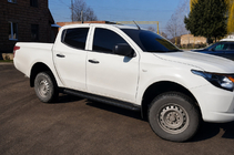 Fiat Fullback 2016- гг. Боковые пороги Premium (2 шт., нерж.) Black фото 2