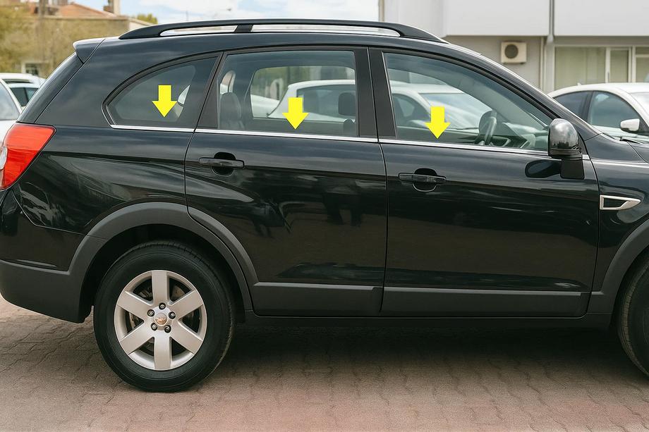 Chevrolet Captiva 2006-2019 гг. Нижние молдинги окон нержавейка (6 шт) Image