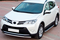 Toyota Rav 4 2013-2018 гг. Боковые Подножки BlackLine (2 шт, Алюминий) фото 1