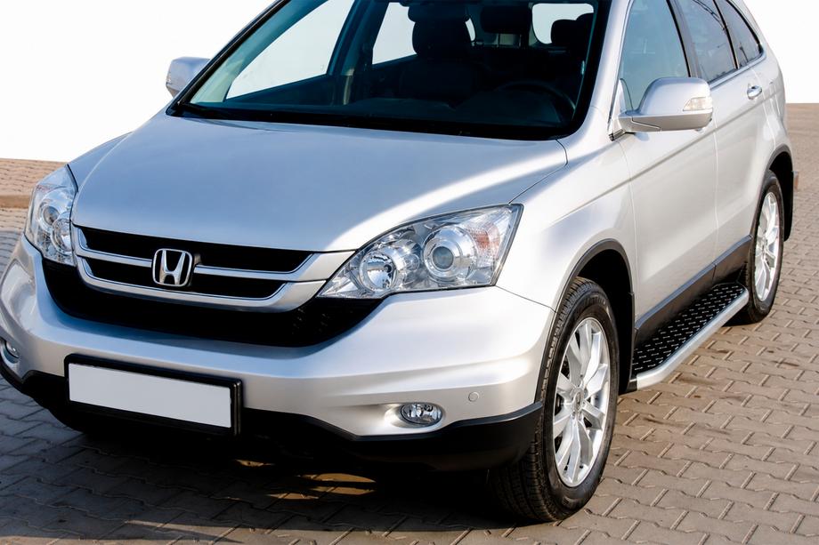 Honda CRV 2012-2016 гг. Боковые Подножки BlackLine (2 шт, Алюминий) Image